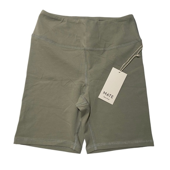 MATE the Label Organic Stretch Biker Short in Sage In 3X - Picture 3 of 6